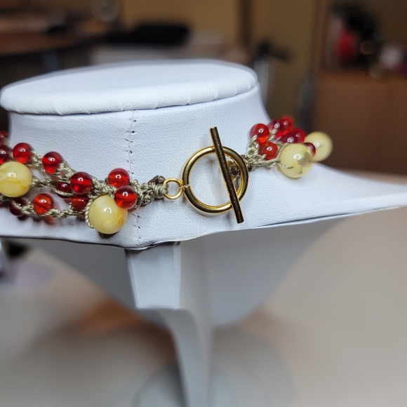 Handmade Baltic Amber Boho necklace - Picture 2 of 3